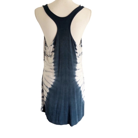 Chaser NWT Tie Dye Blue And White Cowl Neck Tank Dress Medium - Picture 7 of 8